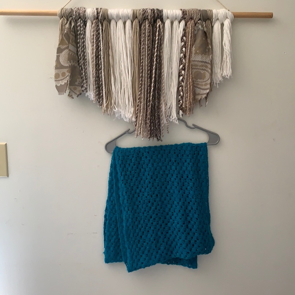Turquoise Knit Infinity Long Wrap Scarf